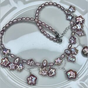 Handmade Freshwater Unicorn 🦄 Star Baroque Pearl Charm Necklace Adjustable